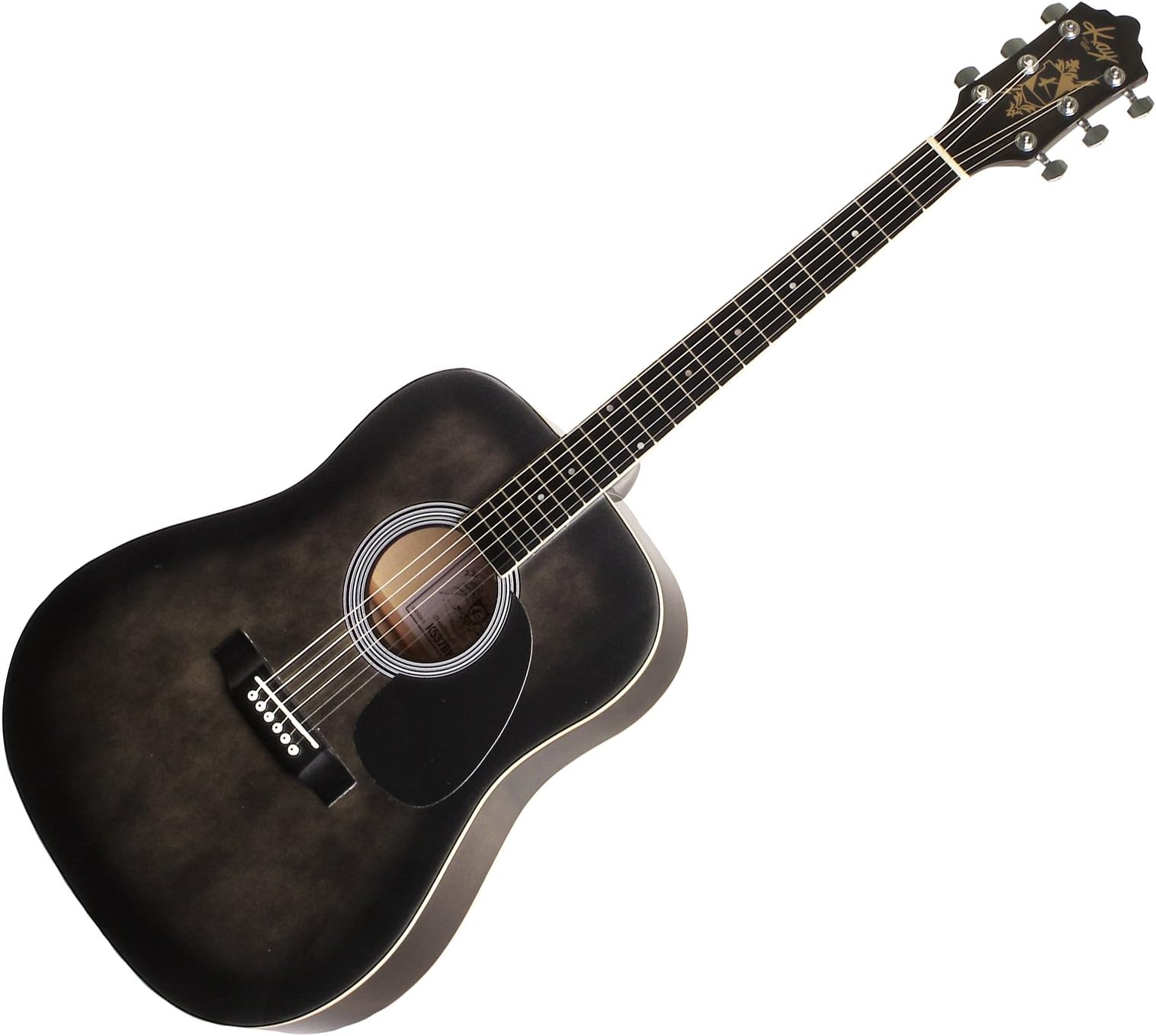Kay Guitar K537BKS Vintage Acoustic Dreadnought Steel String Guitar, Black Smoke