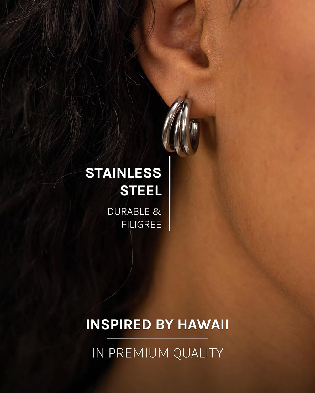 PURELEI® Eono Earrings – Women's Earrings Made from Durable Stainless Steel – Waterproof Women's Earrings – 2 cm Diameter – Fashion Jewelry for Your Individual Look