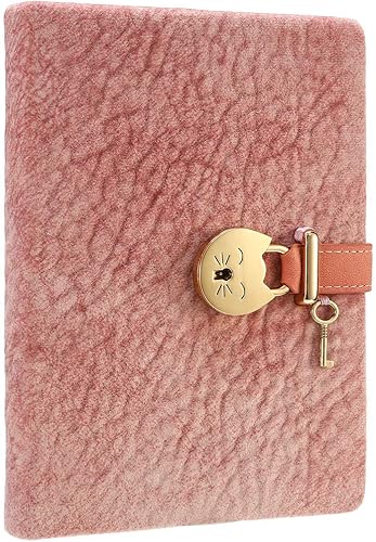 Victoria's Journals My Secret Diary Cat Lock - Diario ancho con rayas universitarias para niñas y mujeres (5.3 x 7.3 pulgadas, 320 páginas, papel