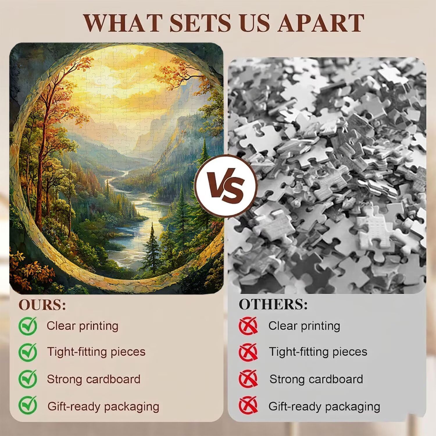 paesaggio foresta Puzzle 1500 Pezzi per Adulti, Puzzle in Legno - Collezione Classica con Poster Incluso - Sfida di Concentrazione e Passatempo Antistress, Gioco per Famiglia, 87 x 57 cm f0-512