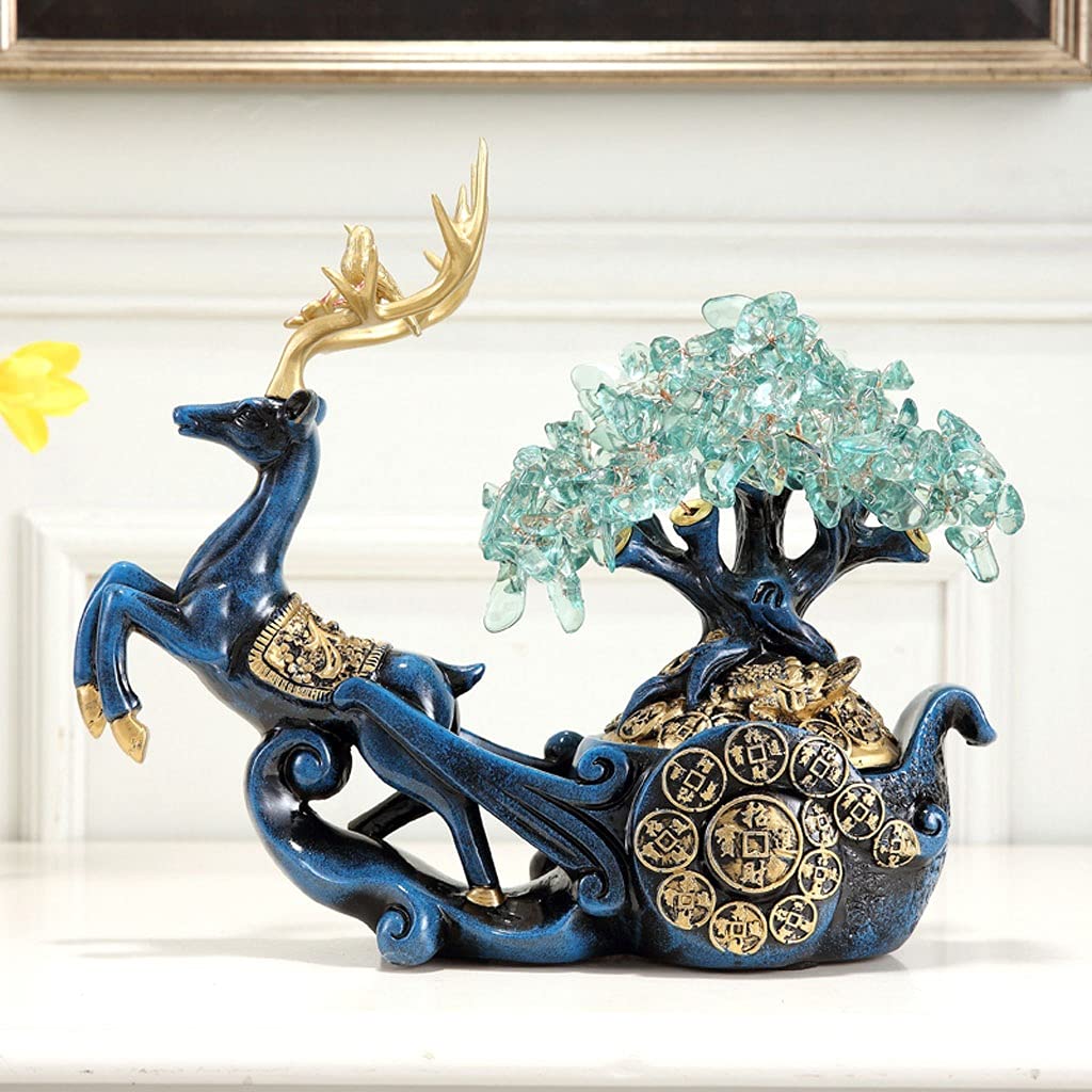 sdneNest Árbol de cristal hecho a mano, árbol de la fortuna de cristal, decoración del hogar, árbol de la fortuna de cristal, árbol de Feng Shui, árbol artificial de 9.84 pulgadas, Feng Shui, S, A