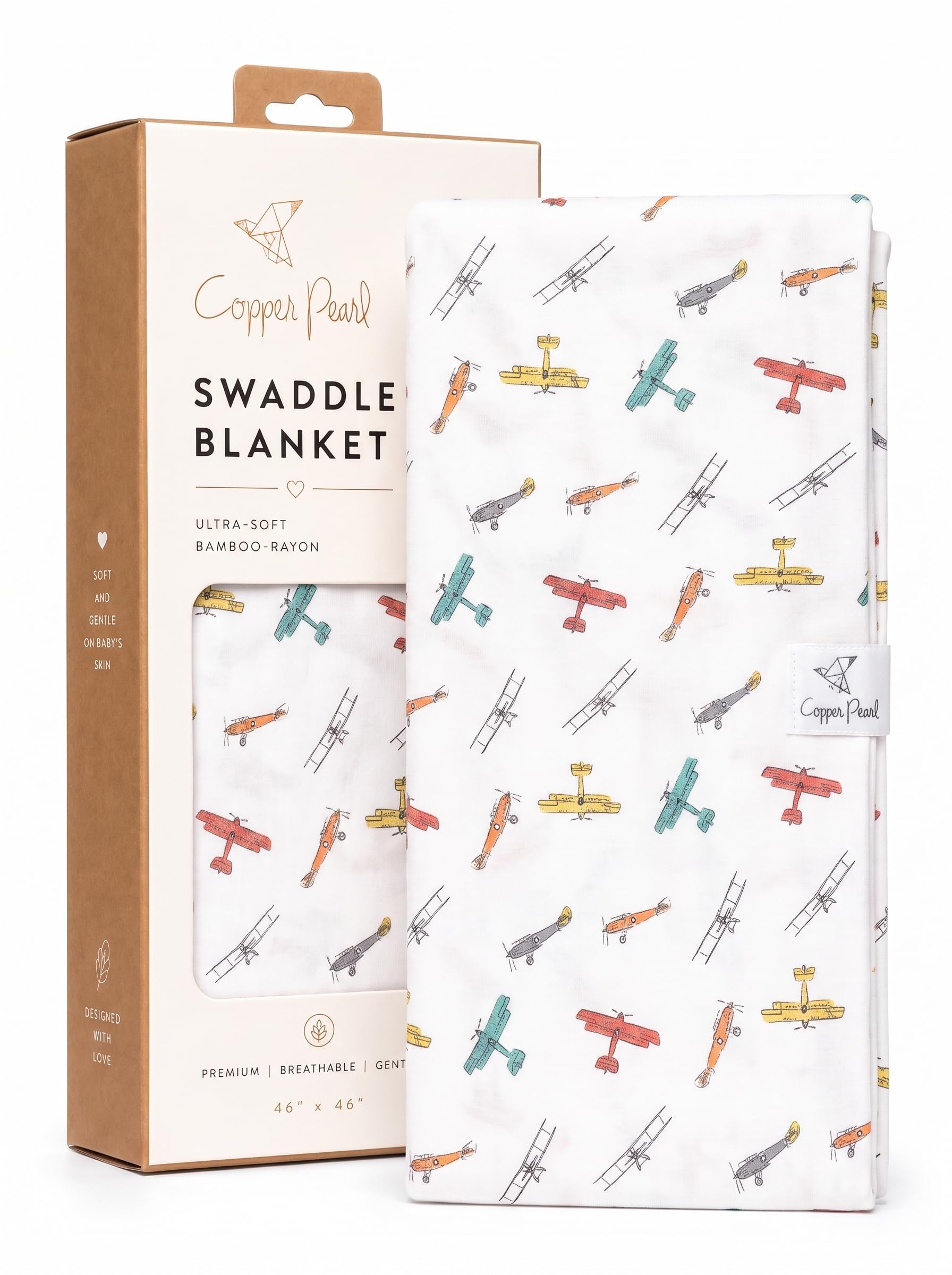 Copper Pearl Swaddle Blankets for Newborns | Soft Stretchy Receiving Blankets for Boys and Girls | Large 46 x 46 Inch Baby Blankets | Lightweight and Breathable Swaddles | Ace