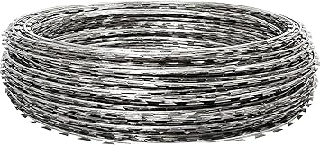 efficacy Fencing Wires for Security 450 mm Use in Border Security Concertina Coils for Garden and Property Safety 6 Meter 50 Rounds 1 Coil