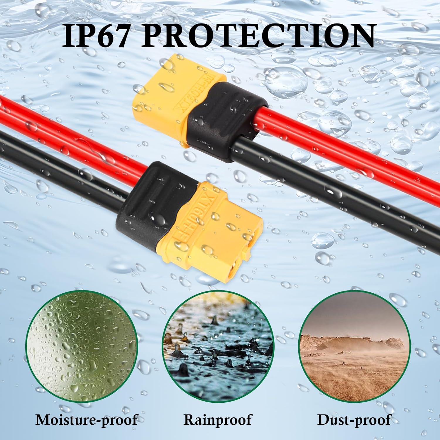 12AWG XT60 Extension Cable 75FT XT60 to XT60 Cable with Male to Female Connector for RC Battery Portable Power Station Solar Panel