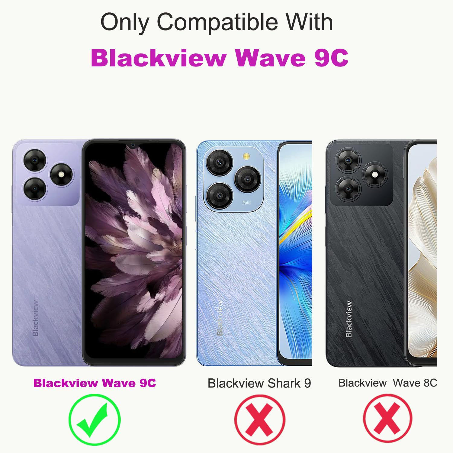 Amazon.co.jp: IUQXU Blackview Wave 9C ウォレットスマホケース