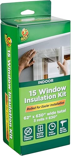 Miniatura 7 de Duck Kit de aislamiento de ventanas de invierno de marca  Cubiertas de película retráctil enrollada para ventanas de hasta 15 ventanas de 3 x 5 pies