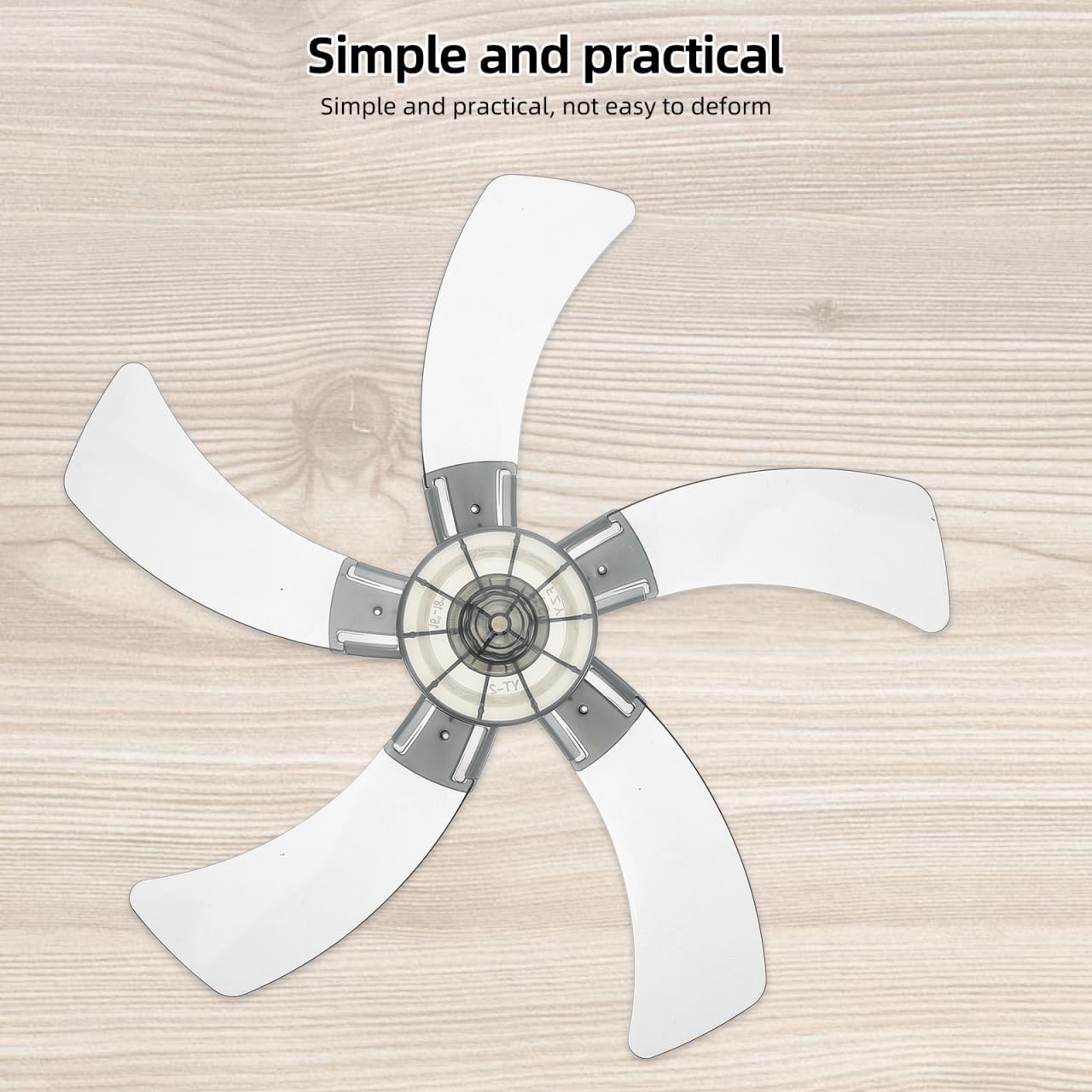 MERRYHAPY Fan Blades Replacement: 18 Inch Plastic Universal 5 Leaves Standing Pedestal Floor Fan Blades Repair Parts with Nut Cover and Screw