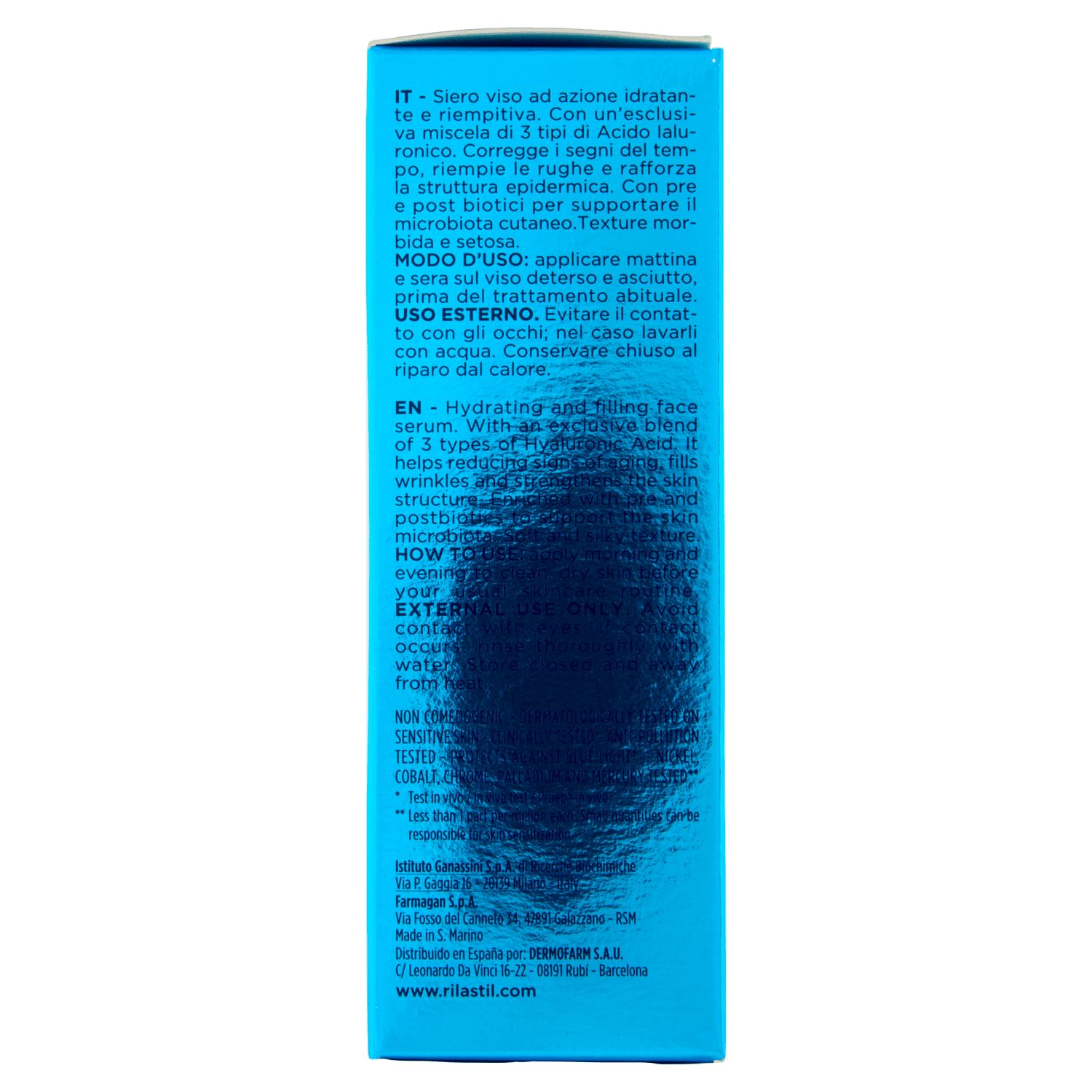 Rilastil Multirepair HA Gesichtsserum Hyaluronic Acid, feuchtigkeitsspendend, aufpolsternd und Anti-Falten, mit Hyaluron- säure, Pre- und Postbiotika, 30ml