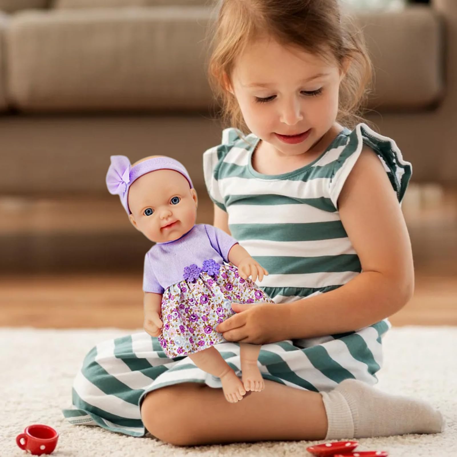 Cochecito - Accesorios para bebé Juego Realista, Juego de muñecas de 10 Pulgadas, de imitación Infantil | Kit s para niña niño 3+ años Juego rol