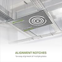 Vista 4 de ASD Placa de montaje para construcción nueva de 13 pulgadas con orificio redondo asimétrico - Soporte de luz tipo oblea de acero plano de 3/4/6