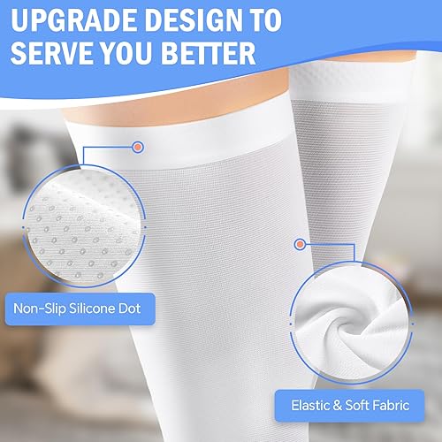 Miniatura 5 de 2 pares de calcetines de compresión con cremallera médica de 15-20 mmHg con punta abierta para mujeres y hombres, medias de compresión hasta la