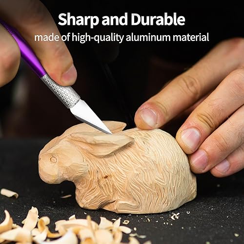 Miniatura 3 de Kit de cuchillos para manualidades, juego de cuchillos afilados y cuchillo Exacto para tallar, modelar, álbumes de recortes, esculturas y más, ideal