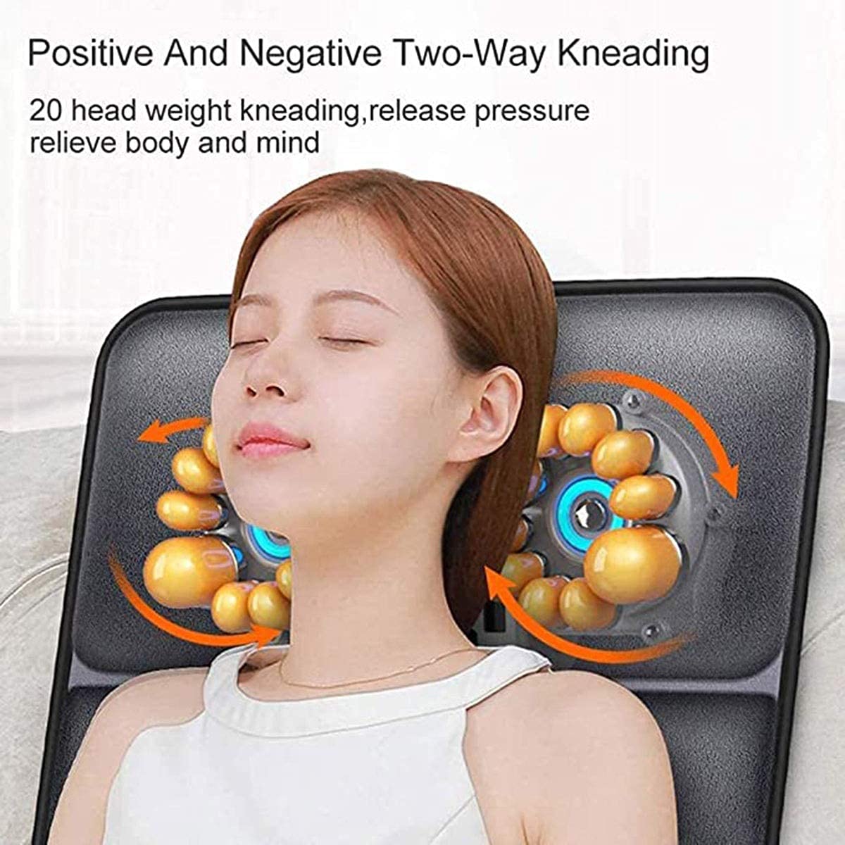 Esterilla de masaje multifuncional para cintura y cuello con 30 cabezales, cojín masajeador de cuerpo completo para aliviar el dolor de espalda, cuello, lumbares y piernas, colchón de masaje relajant