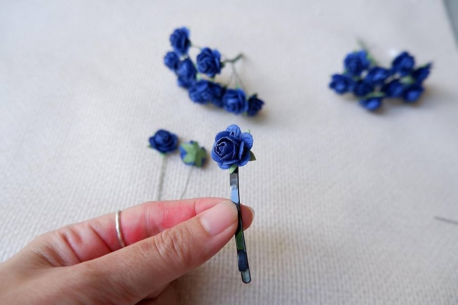 ハンドメイドスモックsize110〜120 手書き風お花ライトブルーNo.248 ハンドメイドスモックsize110〜120 手書き風お花ライトブルーNo.248