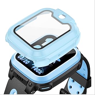 GIOPUEYGIOPUEY Case Compatible with imoo Watch Phone Z1, Glass Protective Film + Hard Plastic Bezel Cover - blue