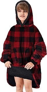 Blanket Hoodie Wearable Blanket Kids and Adult Gift Comfy Blanket Hoodie Oversized Sweatshirt Sherpa Fleece