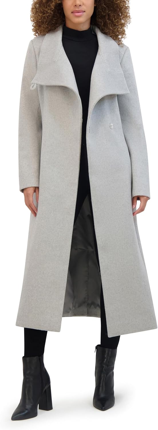 Kenneth Cole womens Tweed Wool-blend Coat