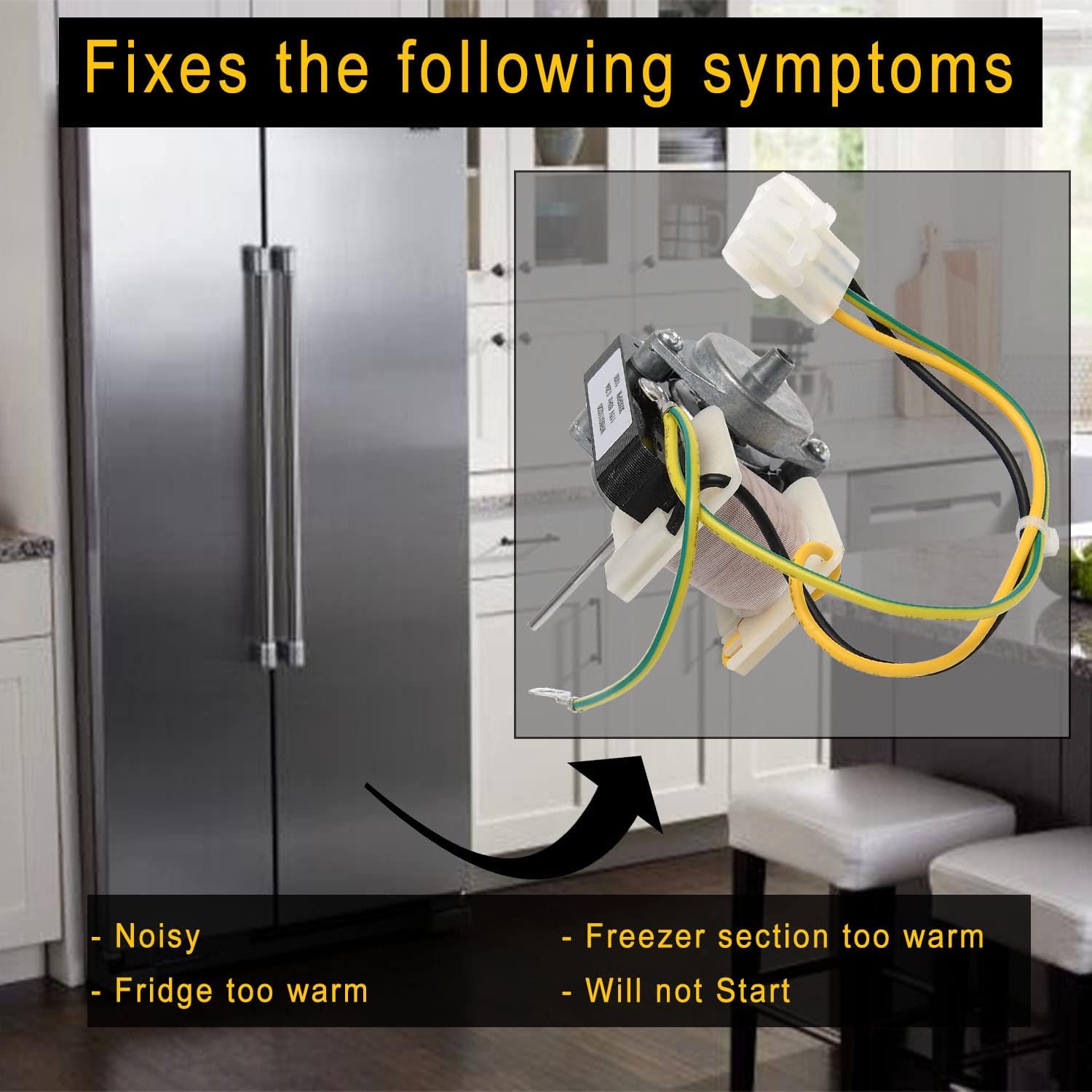 WR60X10220 Condenser Fan Motor - Exact fit for GE Refrigerators - Replace for part number: AP4298602, 1257132, AH1766247, EA1766247, PS1766247, WR60X10133, WR60X10171, WR60X10192 by Seentech : Appliances