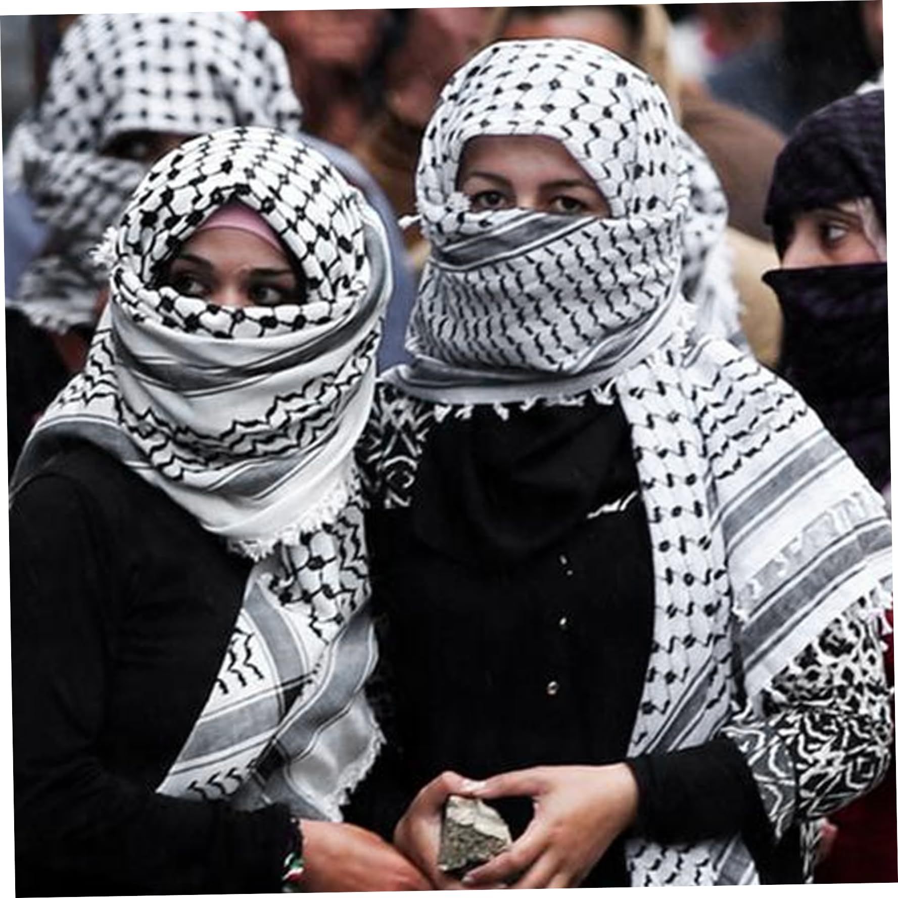 Palestine Scarf 48x48 '' Keffiyeh Palestina auténtica Bufanda Palestina Envoltura de Cuello algodón shemagh Unisex