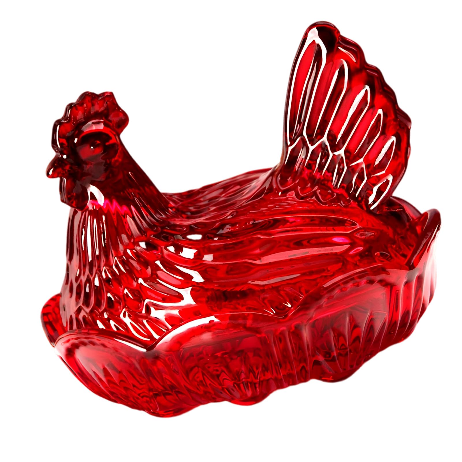 Maxtonser Hen on Nest Glass Candys Jar with Lid Crystal Glasses Candys Dishes Decorative Candy Jars Snacks Bowl Table Decorations
