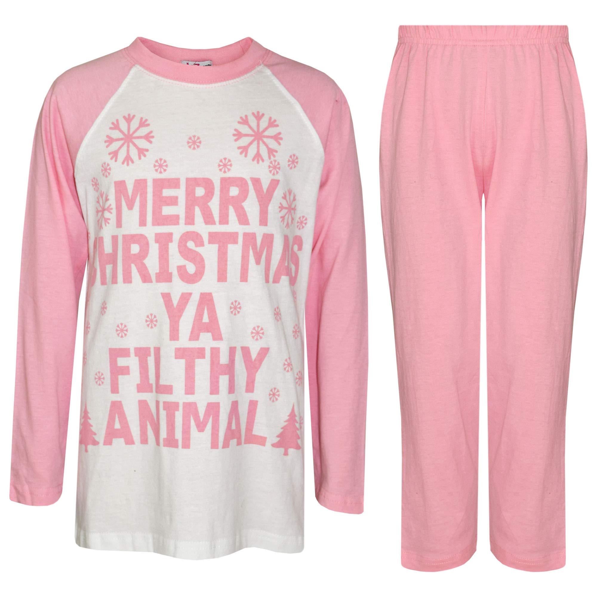 A2Z 4 Kids Girls Boys PJ's YA Filthy Printed Christmas Pyjamas - PJS Ya Filthy Baby Pink 11-12