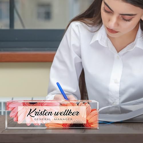 Miniatura 3 de Placa de nombre de oficina personalizada para escritorio, regalos personalizados de agradecimiento a los empleados, placa de nombre de escritorio de