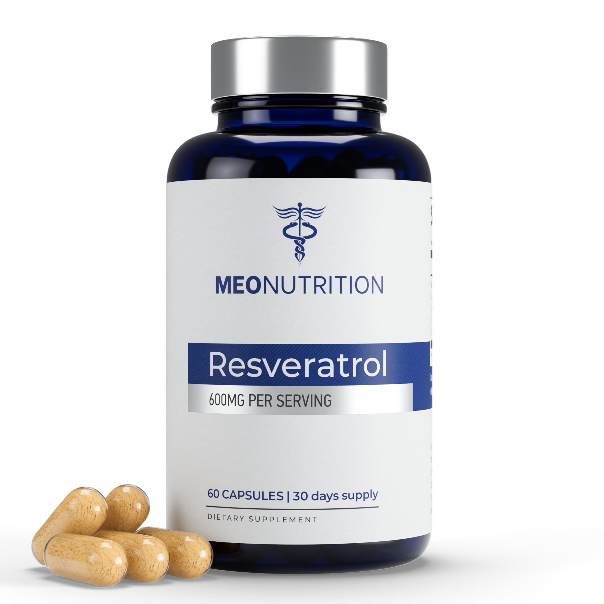 Resveratrol 600mg – 60 Capsules | Antioxidant Supplement | Non-GMO, Gluten-Free, Vegan | Supports Wellness & Vitality | Made in USA