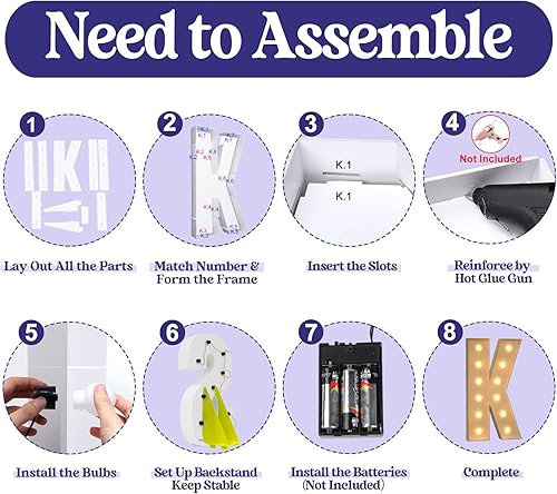 Miniatura 292 de Números iluminados grandes de 4 pies, números de marquesina 2 para decoraciones de cumpleaños de 21 para niños y niñas, números gigantes iluminados