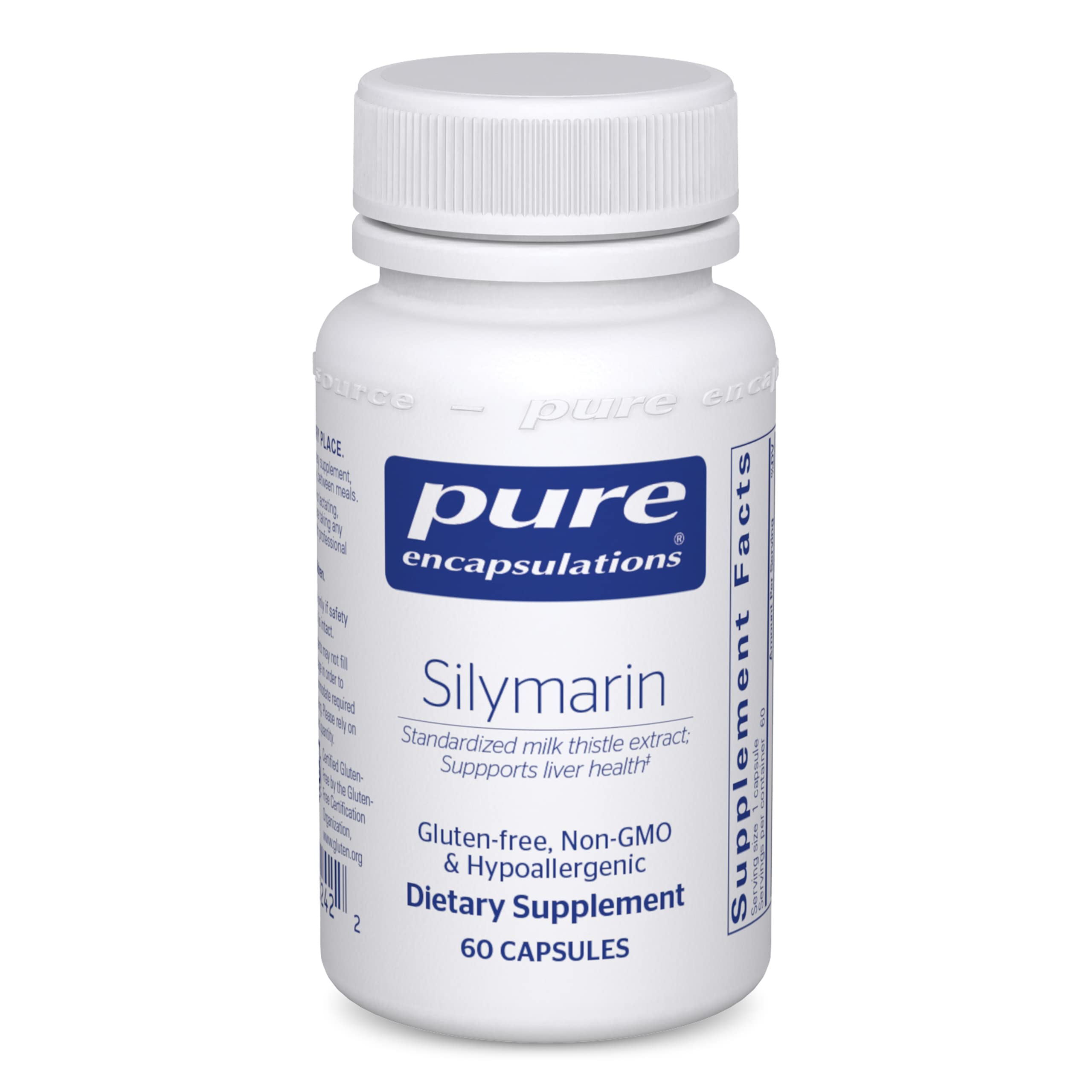 Reine Kapseln Silymarin - 250 mg Milchdistel pro Kapsel - Lebergesundheitsunterstützung - Antioxidantien Supplement - Non-GMO & Vegan - 60 Kapseln