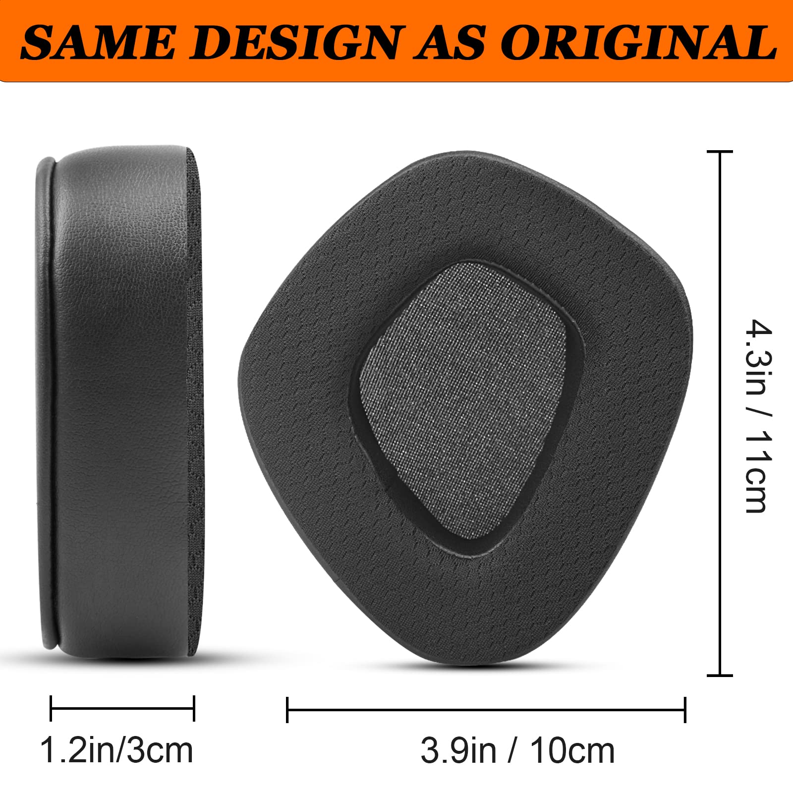Gvoears Almohadillas de Repuesto para Corsair Void/Void Pro/Void Pro RGB/Void Pro RGB SE/Void Pro Elite/RGB Auriculares inalámbricos para Juegos, Tela de Malla con Cuero proteico Suave (Negro)