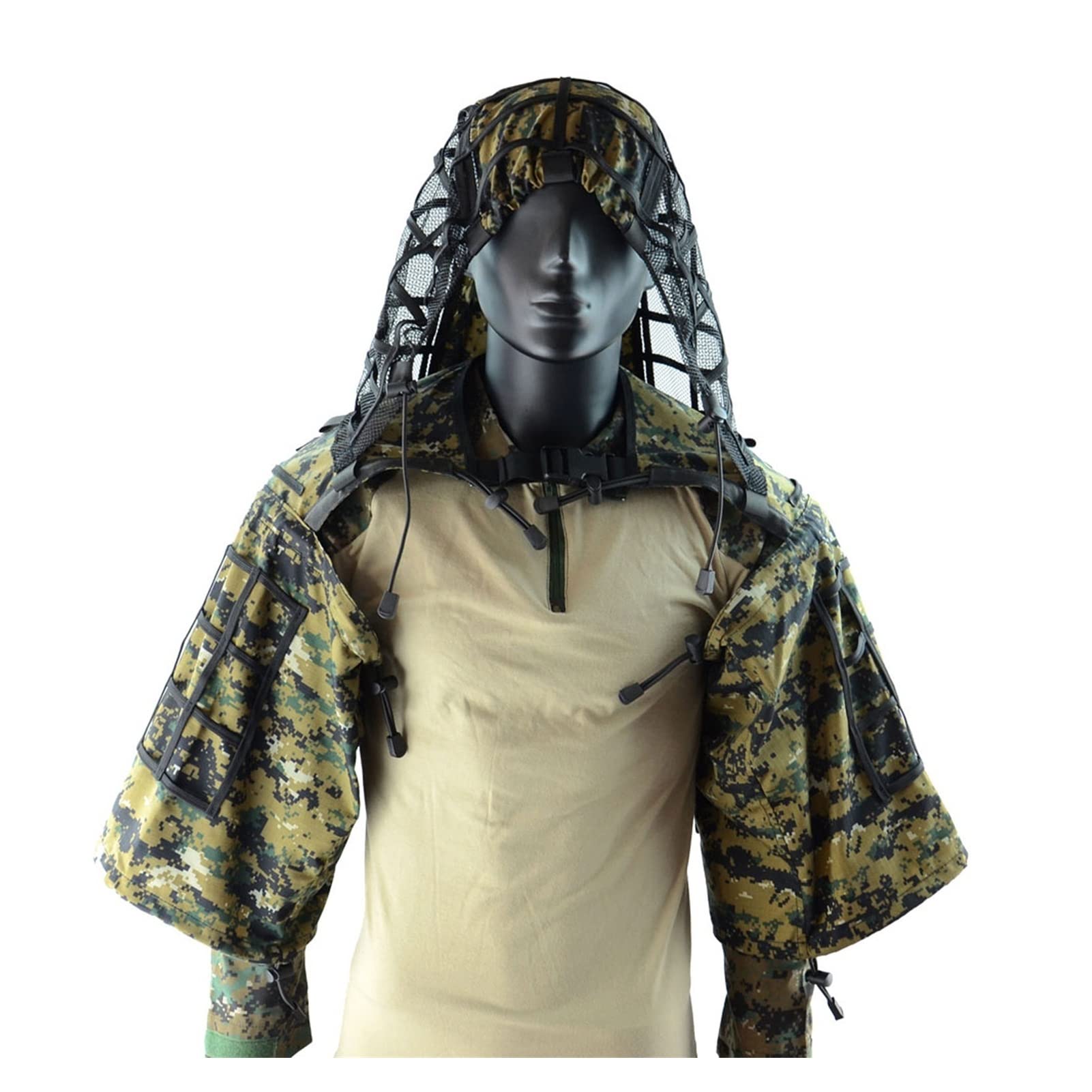Tarnanzüge,Tarnanzug Jacke Woodland Camouflage Anzug Kleidung Für Tarnüberwurf Fotografie Jagd Verdeckt Festschmuck Wald Camping Woodland Airsoft Sniper Krähenjagd Tarnung,ACU Camouflage