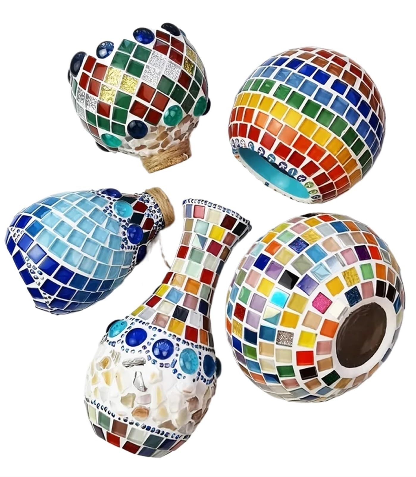 Azulejos de mosaico poligonales Arts, Azulejos de mosaico con espejo vidrio, multicolor, 1 cm x, paquete 100(Lilac,1cm*1cm)