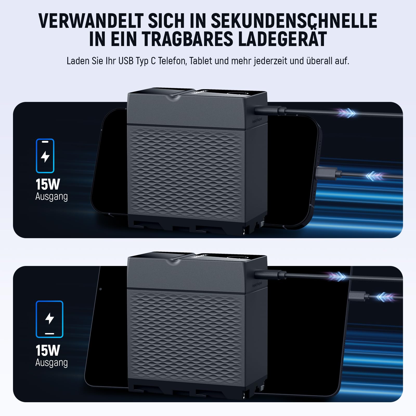 NEEWER 10500mAh NP-F970 Battery Kamera Akku Ersatzakku, PD 45W Schnellladung, OLED/USB A/USB C, für Camera Monitor Kompatibel mit Sony FX3 FX30 A7IV A7SIII Canon R5 R6 Nikon Z8, NW-F970U