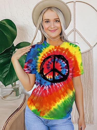 Miniatura 3 de Camiseta hippie para mujer, diseño de signo de la paz, diseño hippie de la paz, camiseta de traje hippie