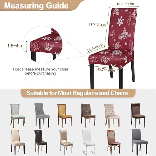 Vista 13 de SearchI - Fundas de silla para comedor, fundas de asiento elásticas, protectores de funda para sillas, funda lavable para sillas sin reposabrazos
