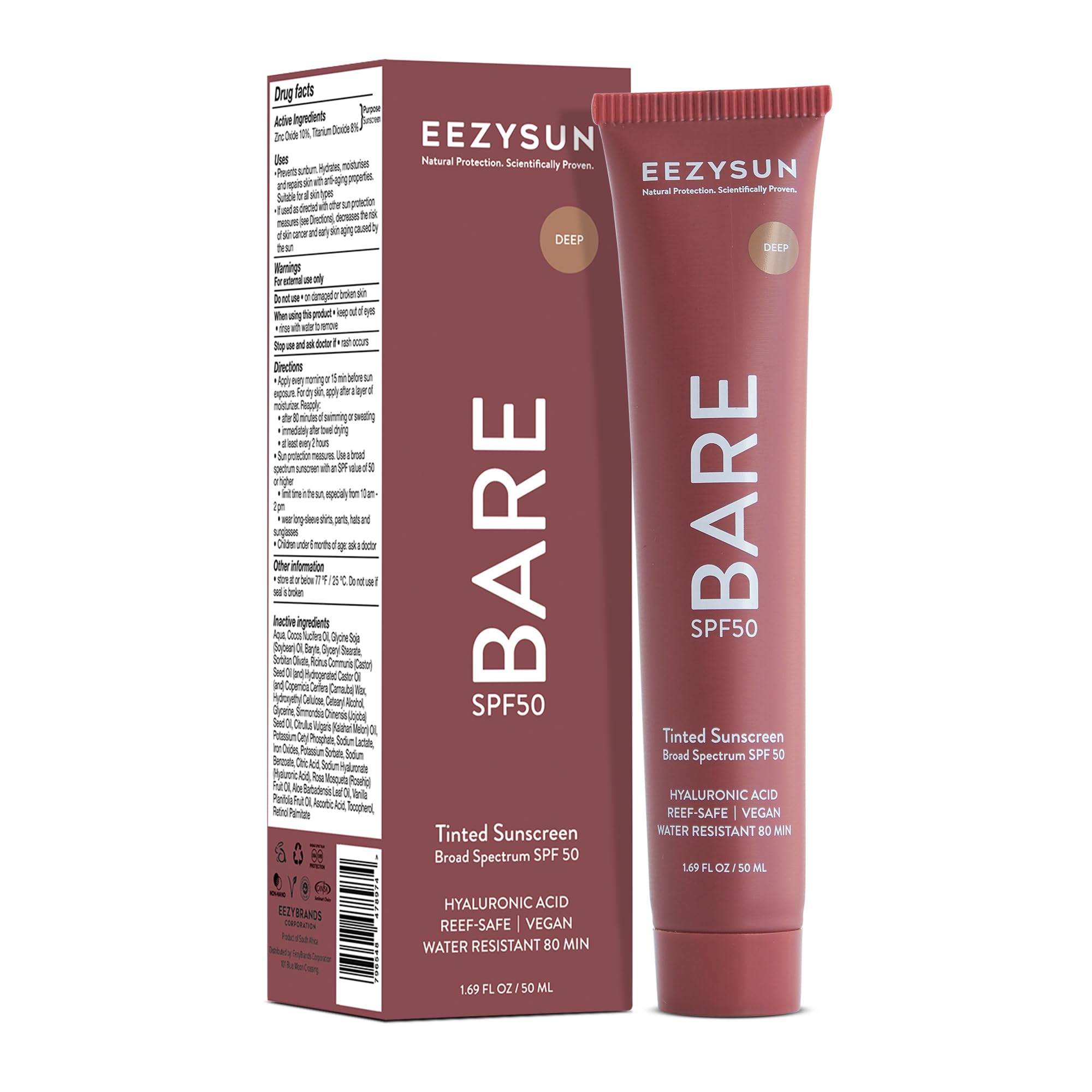 Photo 1 of EEZYSUN BARE Tinted Sunscreen SPF 50 - Tan
