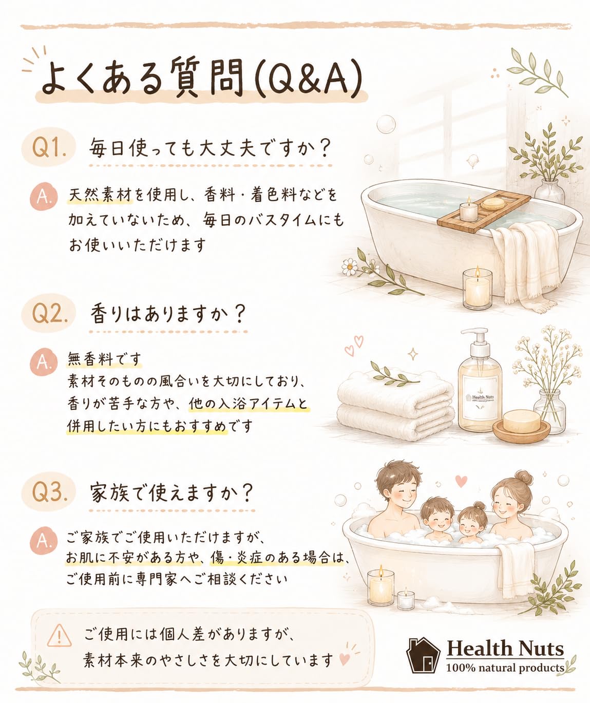 Amazon | Health Nuts よもぎバスソルト・入浴剤 330g / 天然素材 100