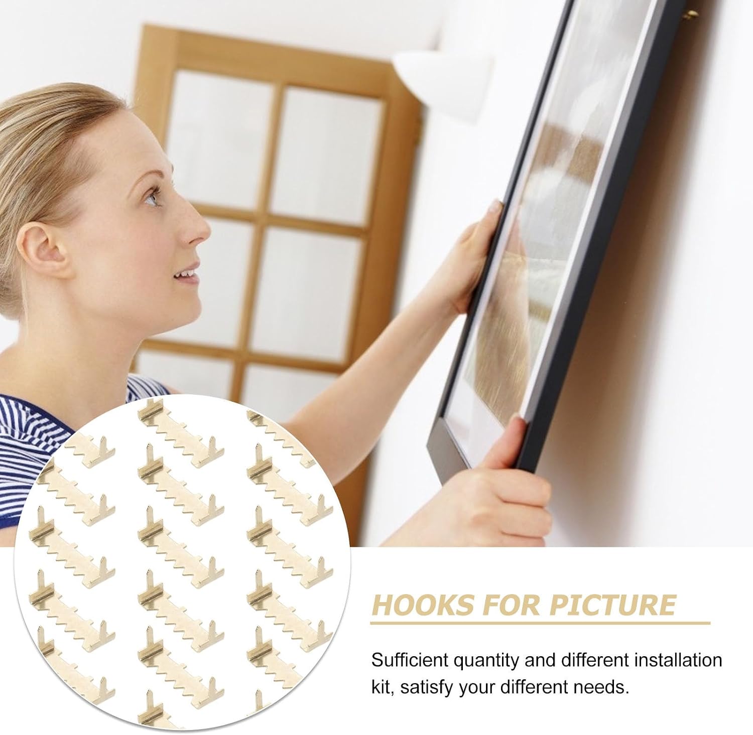 BESTonZON 200pcs Saw Tooth Picture Hangers for Photo Frames and Canvas Art Metal Wall Hooks with Reliable Support No Nails Wall Hanging Easy to Install Frame Hanging Hardware