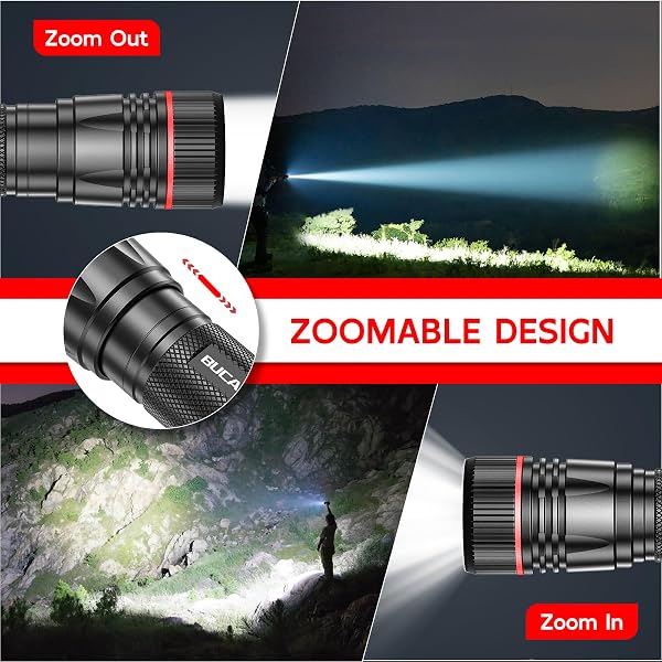 Marke: BUCASA BUCASA Taschenlampe LED Aufladbar, 2000 Lumen Extrem Hell LED Taschenlampe mit 3 Modi, 2 Stück Zoombare Taschenlampen Kinder, Wasserdicht Langer Laufzeit Flashlight für Camping Outdoor Wandern Notfäll in use