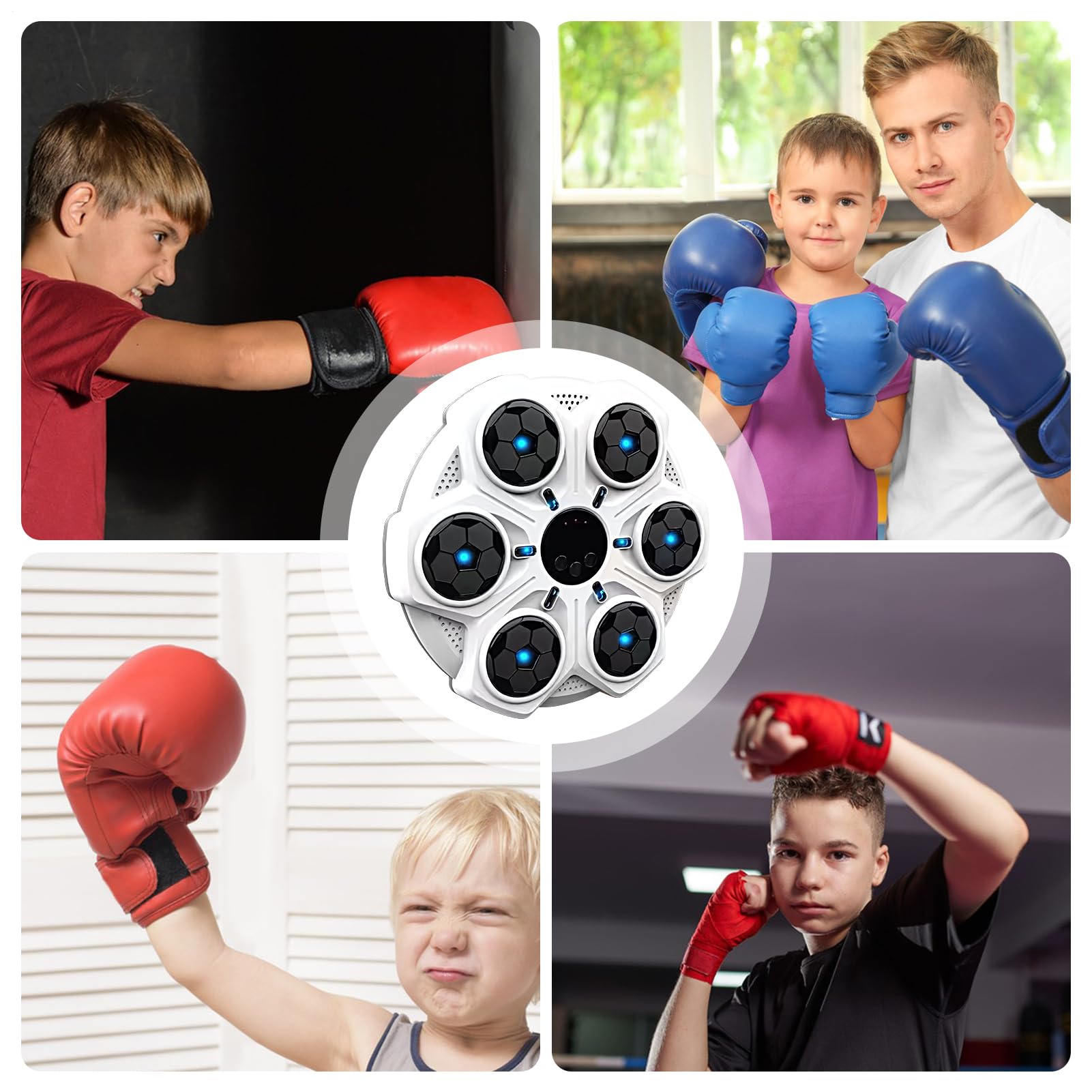 Pad di boxe a LED - Macchina di addestramento per punzonatura musicale con | Gioco di boxe ritmo elettronico, parete di reazione per la pratica del fitness, di bersaglio punch pad pe