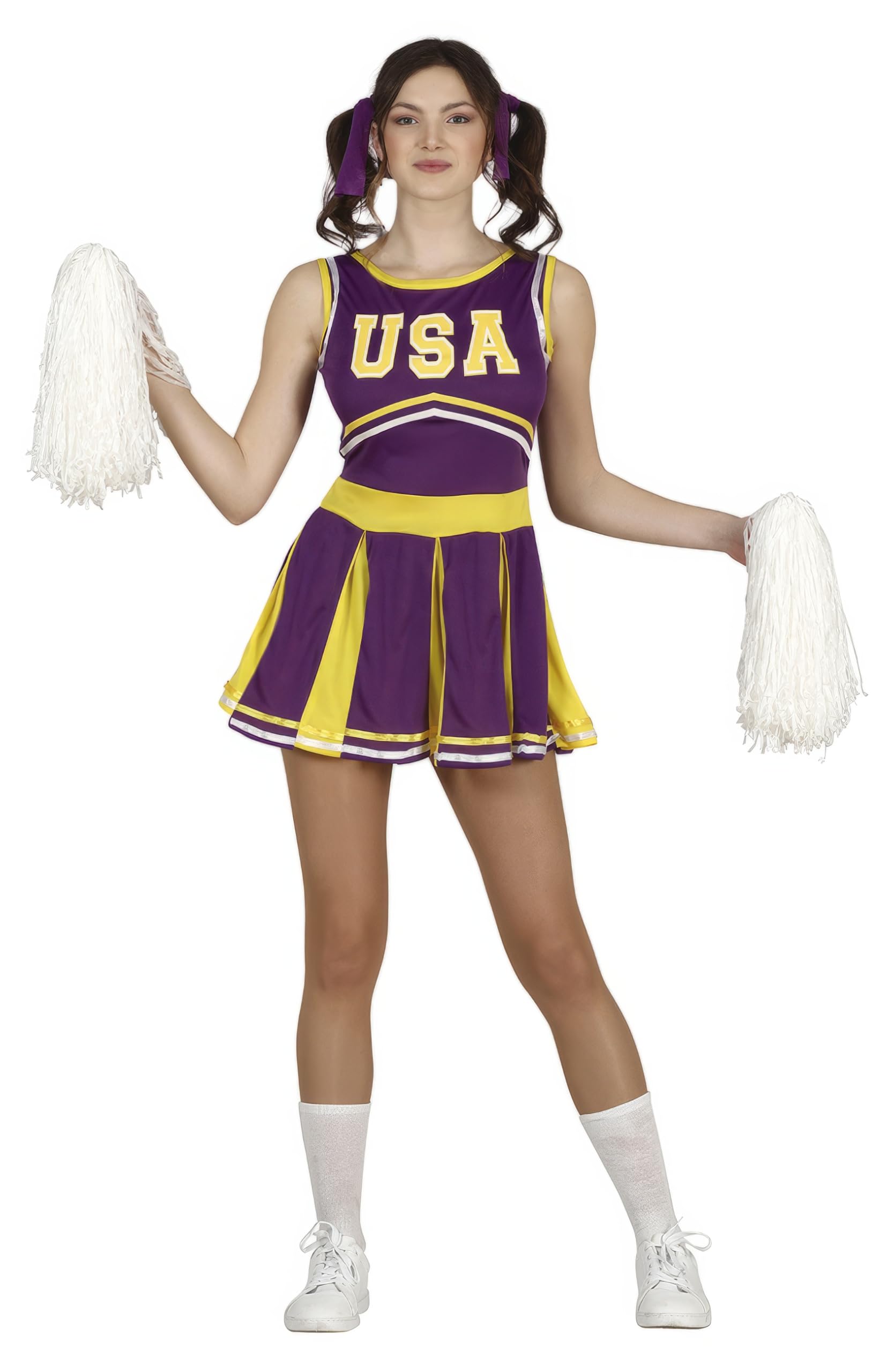 FIESTAS GUIRCA | Cheerleader Fancy Dress Teen (14-16 years) - Cheerleader Dress - Sports Costumes for Halloween, Carnival and Fancy Dress Parties - Ideal for Teens - Purple