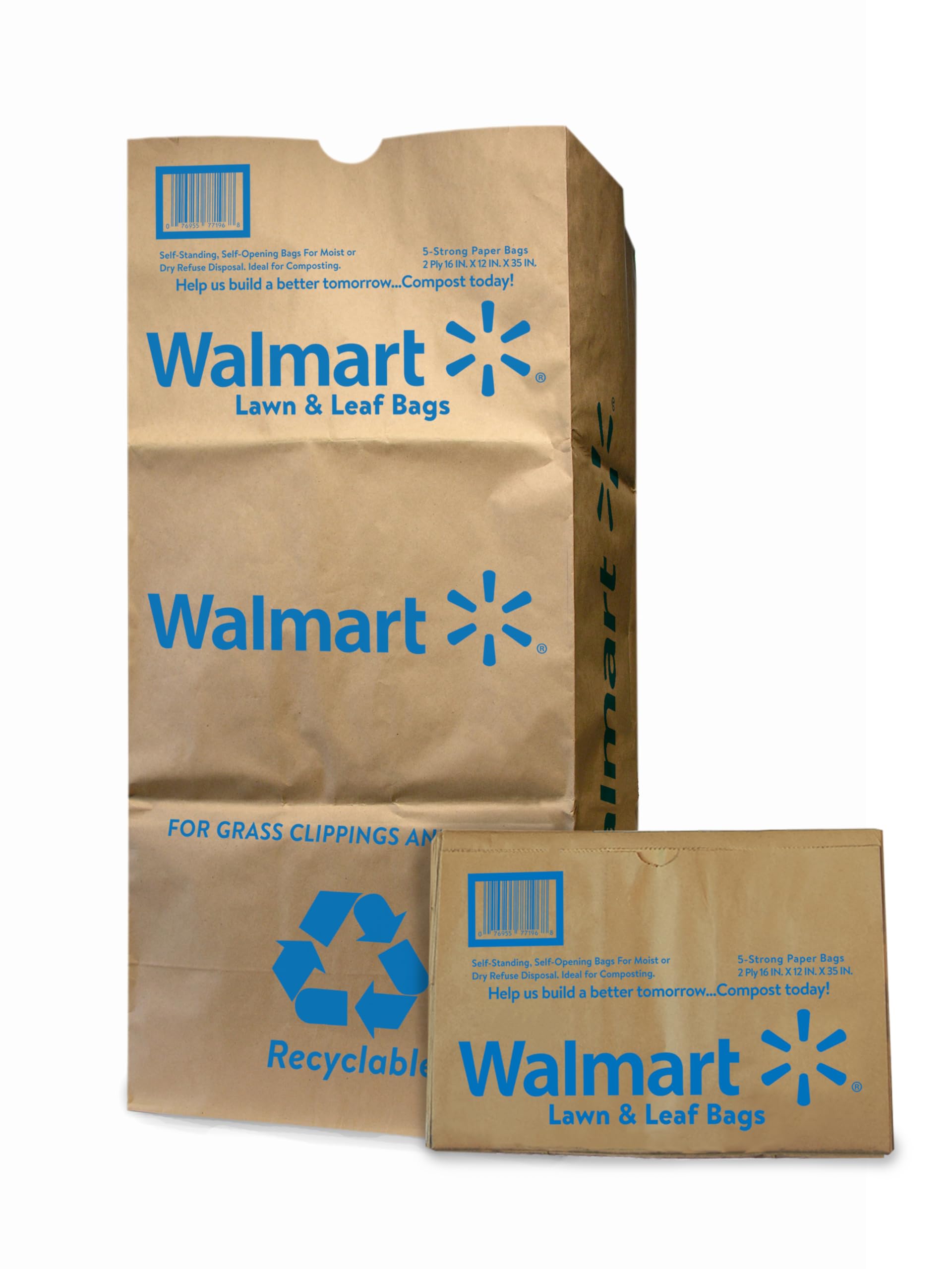 20 PIECES - 30 GALLONS HEAVY DUTY LAWN AND LEAF SUPER BAGS, VARIOUS PRINTS (VARIOUS BRANDS RANDOM), 2 PLYS, KRAFT BROWN PAPER, SELF STANDING,