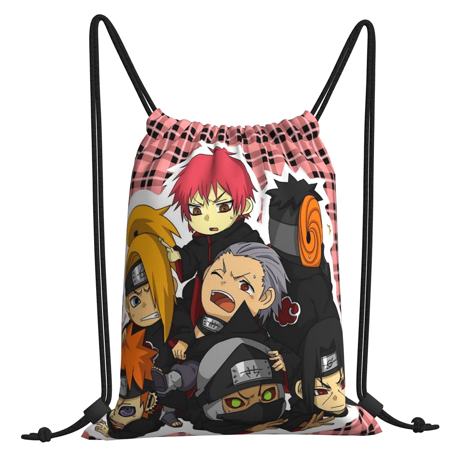 Kawaii Drawstring Backpack for Kids String Bag Sports Sackpack Gym Sack Cinch Bags for Men Women Boys Girls Teens Soccer Yoga Travel Workout Dance Athletic Swim