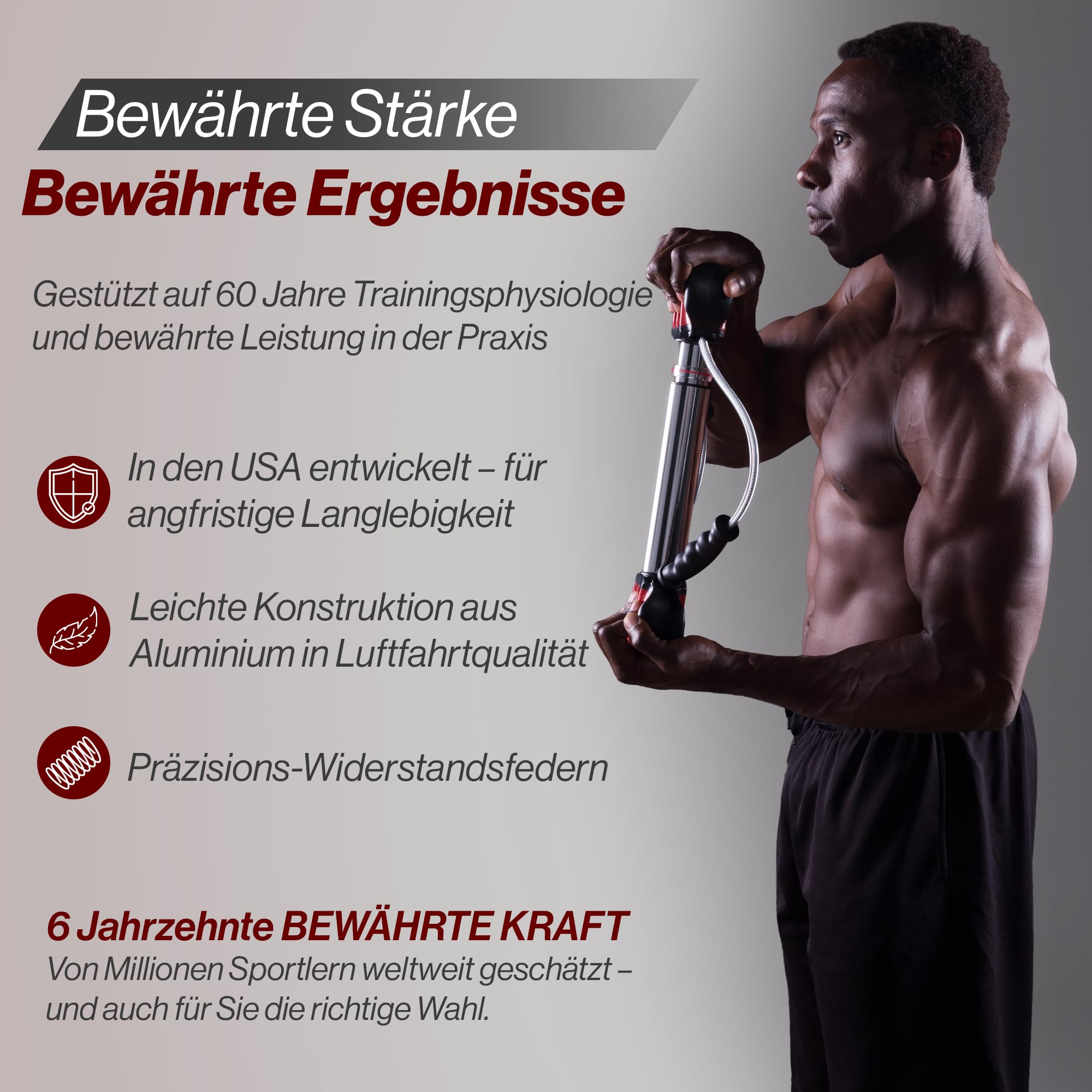 Bullworker Stahlbogen 50 cm - Tragbares Heimfitnessgerät & Gerät für isometrische Übungen für Arme, Brust, Rücken, Schultern, Rumpf, Bizeps, Trizeps, Bauchmuskeln - Krafttrainingsgerät