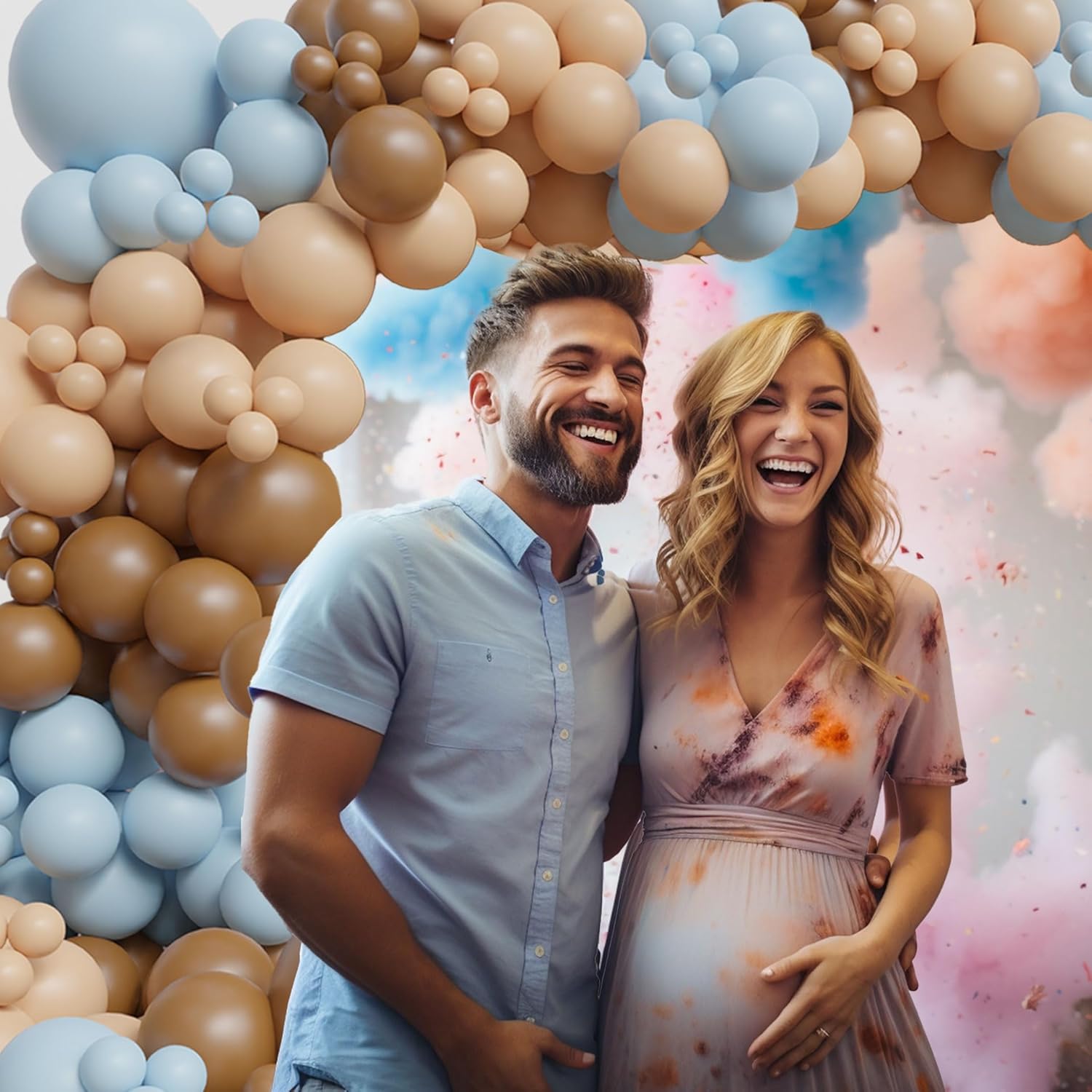 Teddy Bear Balloon Arch Kit - Light Pink Beige Brown Garland For Baby Shower