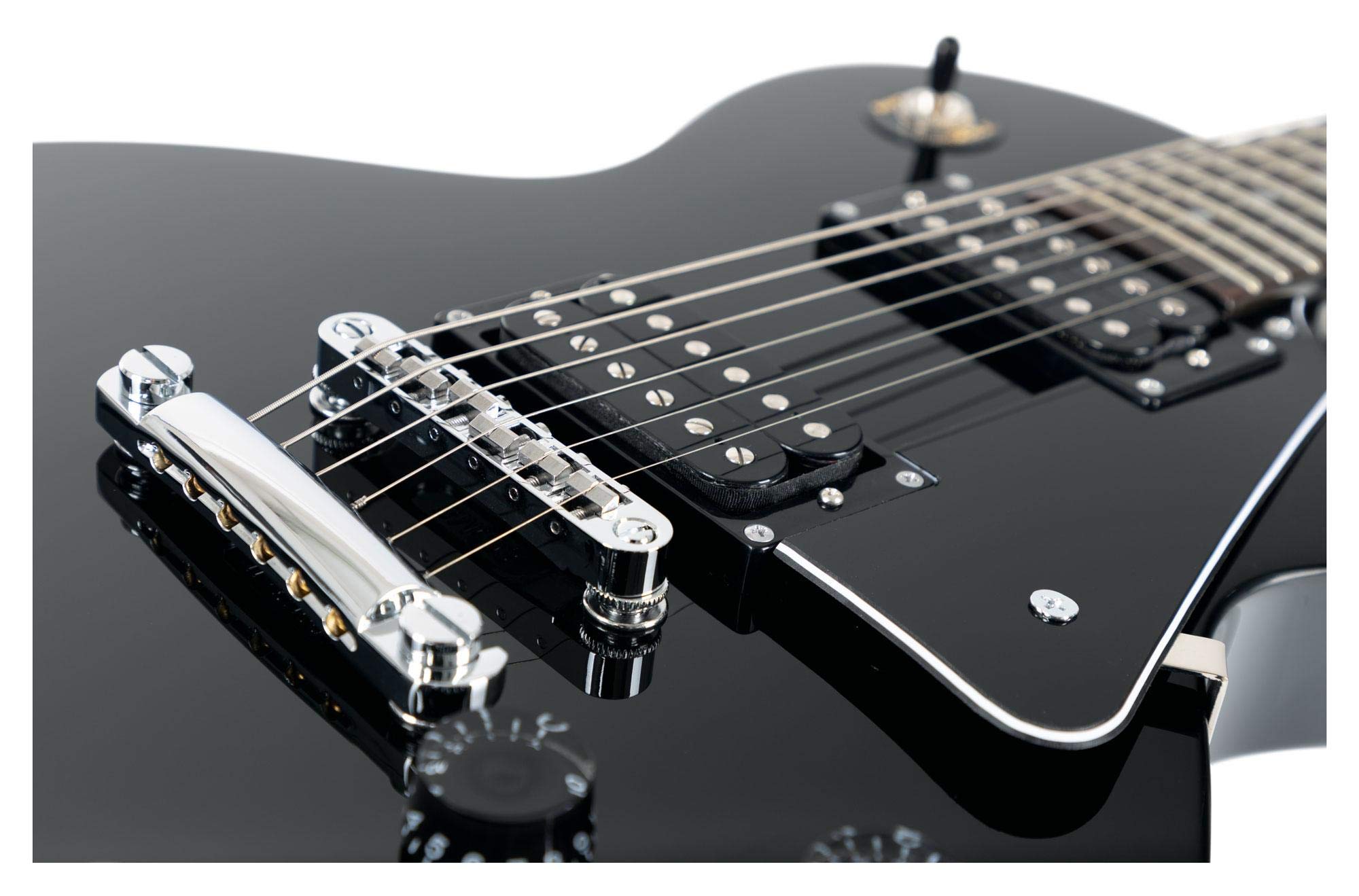 Shaman Element Series SCX-100B - E-Gitarre in Single Cut-Bauweise - geleimter Hals aus Mahagoni - Macassar-Griffbrett - schwarz