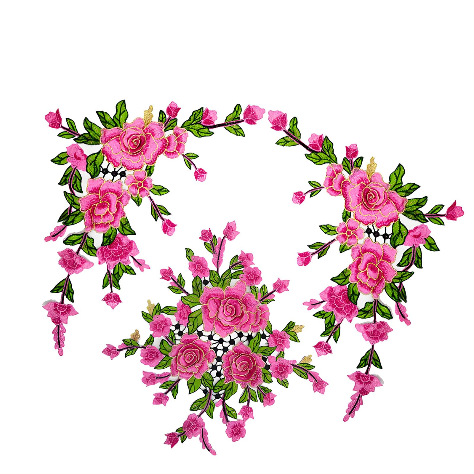 ZEPFJHE Colorful Embroidery Fabric Sticker Washable Clothing Appliques for Jackets Garment Cheongsam Decoration Sewing Project Tradition Clothing Fixes