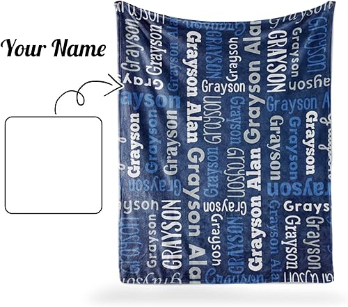 Miniatura 184 de Mantas personalizadas con nombre para niños, mantas de bebé personalizadas para niños y niñas, manta de nombre personalizada súper suave para niños