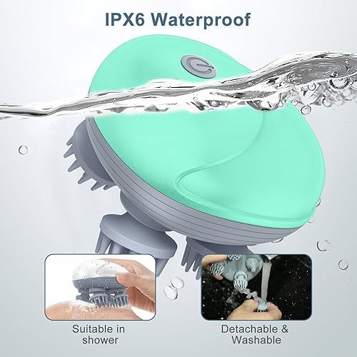 Miniatura 5 de Masajeador de mano mejorado para mascotas para perros y gatos, masajeador eléctrico para gatos, con 4 cabezales de masaje giratorios, tres modos,