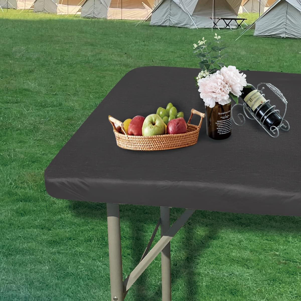 Xikaywnt Rectangle Vinyl Fitted Tablecloth 100 Waterproof PVC Table Cover with